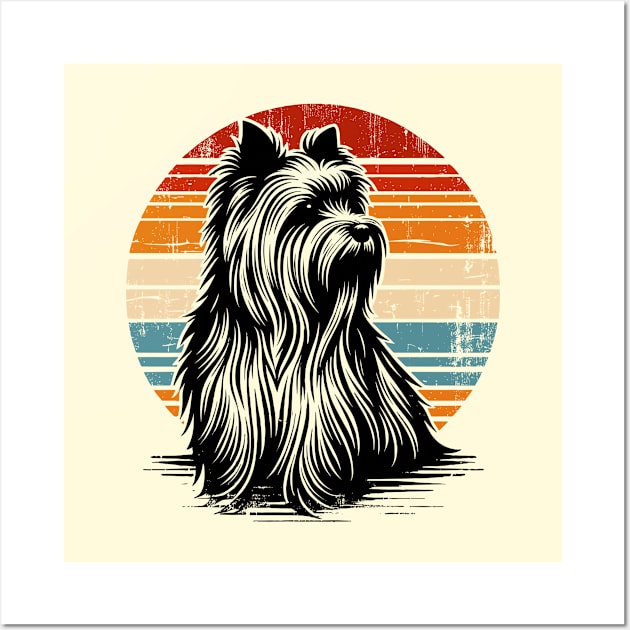 Vintage Retro Yorkshire Terrier Distressed Dog Wall Art by Cuteness Klub